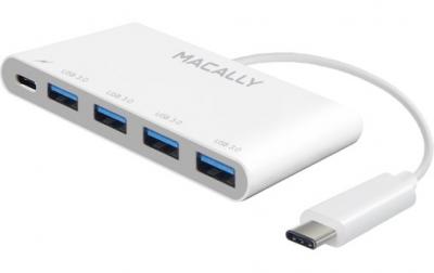 Macally UC3HUB4C - Adaptateur USB-C vers USB-C / 4 x USB-A 