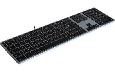 Matias Wired Aluminium Gris Sid&eacute;ral - Clavier AZERTY USB pour Mac