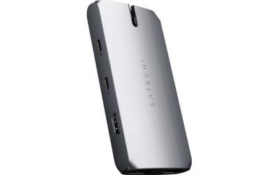 Satechi ST-UCMBAM hub & concentrateur USB 2.0 Type-C Noir, Argent