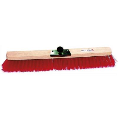 Balaiext&eacute;rieur PVC Brosserie Thomas - monture bois 60 cm - Rouge