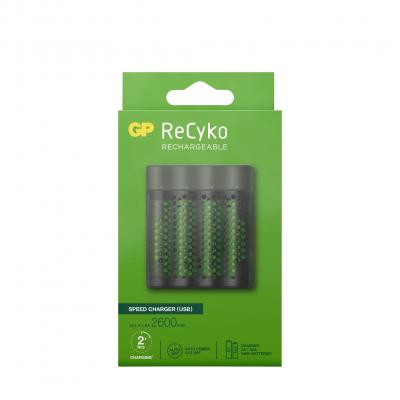 Gp Batteries 51/270 4-port Usb Charger With 4xaa Nimh 2600mah Noir