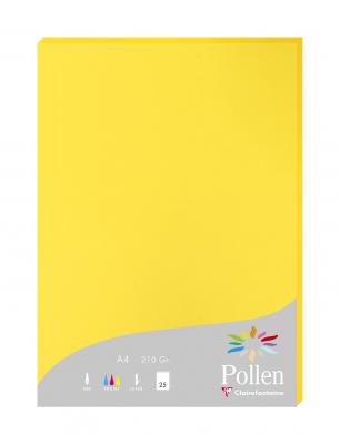 Etui de 25 Feuilles - POLLEN - 210g - A4 - Jaune Soleil