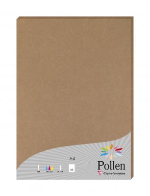 Lot de 25 feuilles A4 - POLLEN - 200g - Kraft