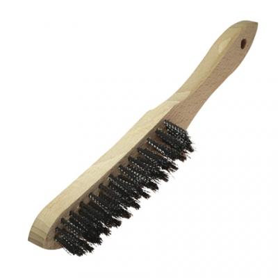 Wolfcraft 2723000 Brosse &agrave; main 4 rang&eacute;es/crin en Acier Ondul&eacute;