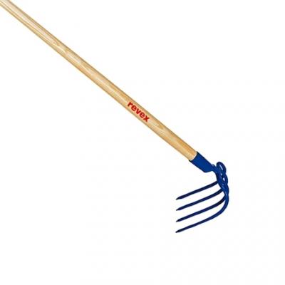 REVEX - Croc fumier &agrave; douille 4 dents 20 cm emmanch&eacute; 135 cm