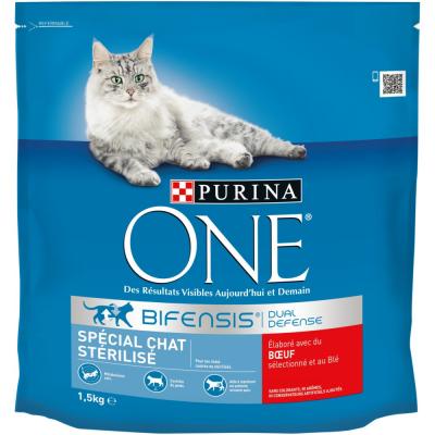 1,5kg Chat St&eacute;rilis&eacute; boeuf PURINA ONE - Croquettes pour chat