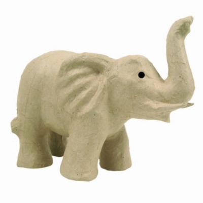 El&eacute;phant trompe en l'air en papier m&acirc;ch&eacute; 22 cm