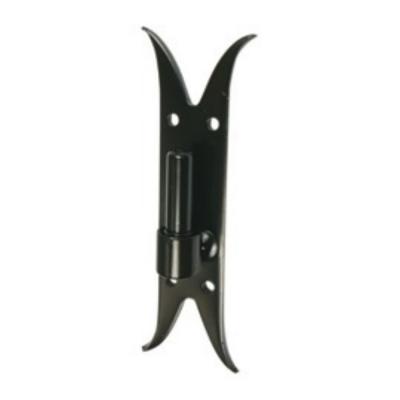 Gond sur platine - queu de carpe - &Oslash;14 x 40 x 220 mm - acier - noir