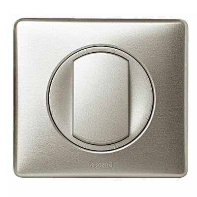 LEGRAND Interrupteur simple 10A C&eacute;liane gris titane - Livr&eacute; complet
