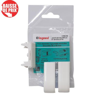 Joints de couvercle/goulotte pour goulotte Mosaic 80 x 50 mm Legrand
