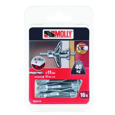 MOLLY Lot de 16 Chevilles - 5x50 mm + vis