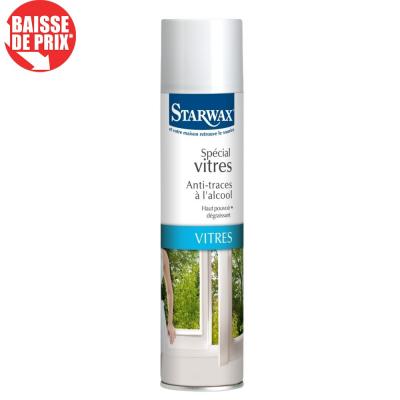 Bombe d&eacute;graissant vitres - sp&eacute;cial anti-traces avec alcool - 400 mL