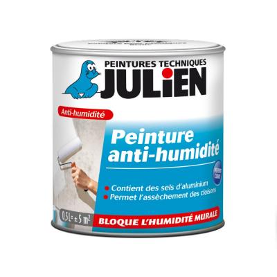 Julien - Peinture Peinture Anti-Humidit&eacute; Satin Blanc 0,5 l Blanc