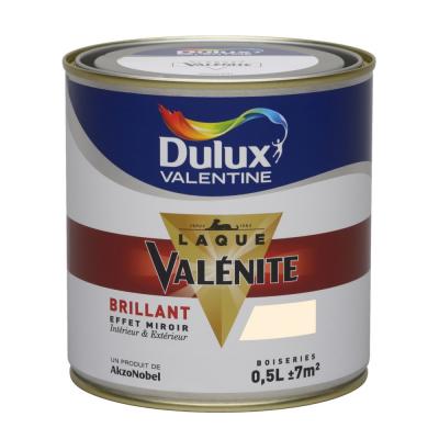 Peinture Dulux Valentine Laque Val&eacute;nite Brillant Blanc Cass&eacute; 0,5l