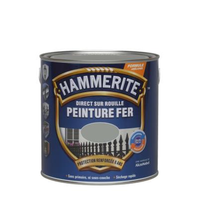 Peinture Hammerite Direct sur Rouille - Gris Nuage - Brillant - 2,5L