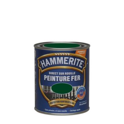 Peinture m&eacute;tal direct sur rouille Hammerite brillant laqu&eacute; vert buisson 2 5L