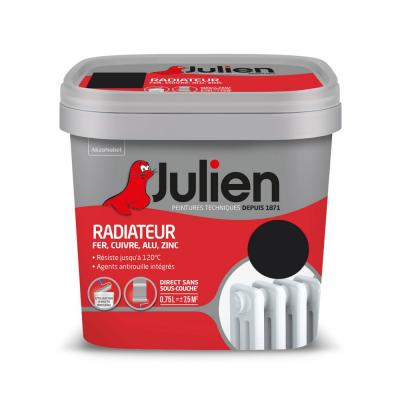 Peinture radiateur noir satin phase aqueuse  - 0.75L