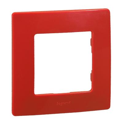 LEGRAND Plaque laqu&eacute;e 1 poste Nilo&eacute; rouge finition coquelicot