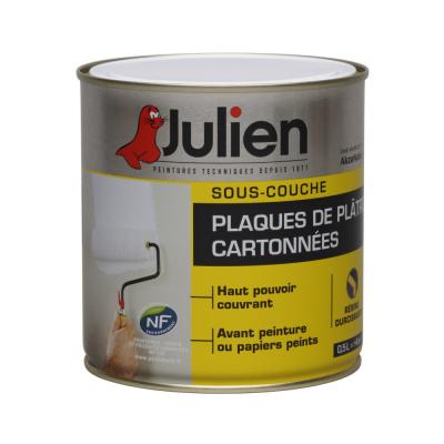 Sous-couche JULIEN pour plaques de pl&acirc;tre cartonn&eacute;es - Blanc Mat 0,5L