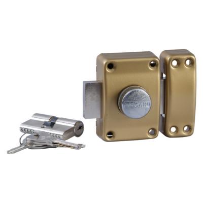 Verrou Bricard bouton et cylindre 30x30mm m&ecirc;me cl&eacute;