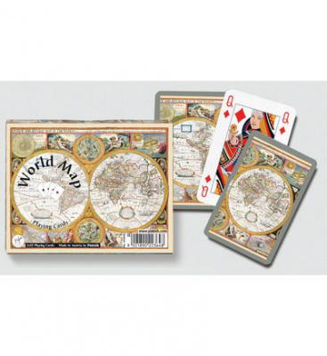 PIATNIK Coffret de 2 jeux de cartes WORLD MAP Multicolore 