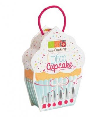 Scrapcooking 1825 Boite - D&eacute;co Cupcake 6 Douilles, Acier Inoxydable, Multicolore, 18,3 x 14 x 4 cm