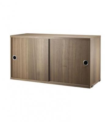 Caisson en noyer 2 portes coulissantes 78 x 30 x 42 cm - String furniture