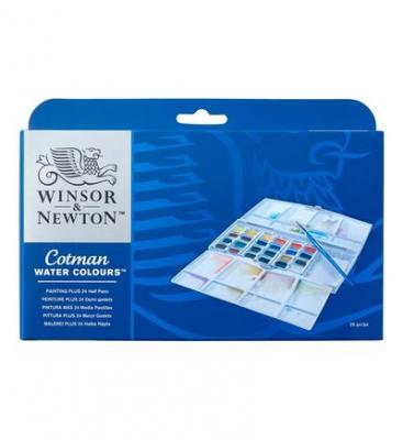 Aquarelle Fine Cotman - Coffret Painting Plus - 24 Demi-godets