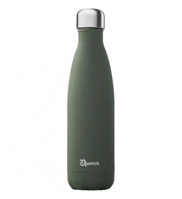 Bouteille isotherme granite kaki 500ml - Qwetch - Vert - Inox