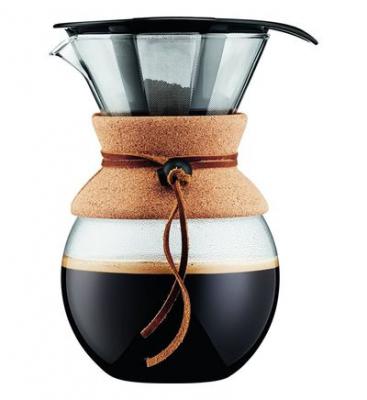 Bodum Cafeti&egrave;re 1 L Pour Over li&egrave;ge et cuir