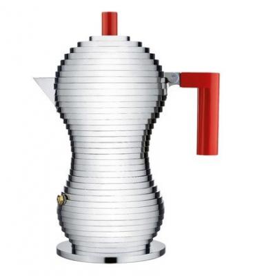 Cafeti&egrave;re espresso PULCINA en fonte d'aluminium rouge 15 cl 