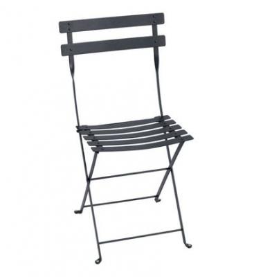 Fermob - Bistro Chaise pliante en m&eacute;tal, anthracite