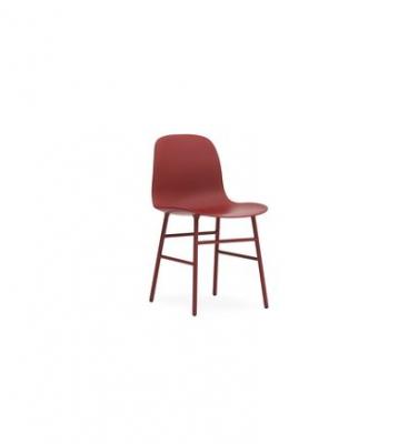 Normann Copenhagen Chaise Form avec structure en m&eacute;tal - rouge