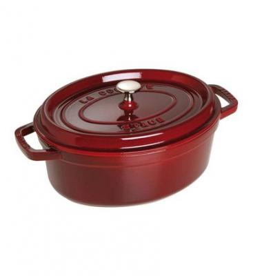 Cocotte fonte ovale D31 cm grenadine majolique 5,5L Rouge Staub