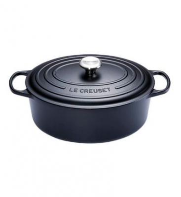 Le Creuset Cocotte Signature Ovale En Fonte &Eacute;maill&eacute;e, 35cm, Noir Mat