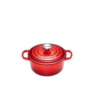 Le Creuset Cocotte Signature Ronde En Fonte &Eacute;maill&eacute;e, 18cm, Cerise