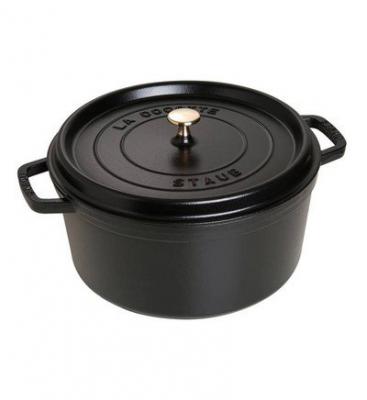 Cocotte ronde en fonte &eacute;maill&eacute;e 30cm noir - 1103025 1103025