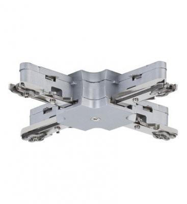 Connecteur en X Urail Light&easy m&eacute;tal gris argent, PAULMANN
