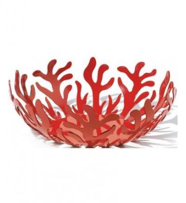 Corbeille &agrave; fruits rouge en acier Mediterraneo Blanc Alessi