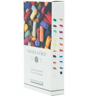 Bo&icirc;te De 20 Demi-Pastels &Agrave; L'&eacute;cu Assortis Sennelier Extra Tendre