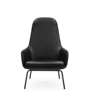 Fauteuil Era dossier haut - acier noir/ Tango cuir 41599