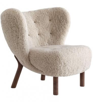 Fauteuil Little Petra VB1 - noyer huil&eacute; - sheepskin moonlight