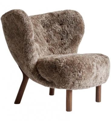 Fauteuil Little Petra VB1 - noyer huil&eacute; - sheepskin sahara