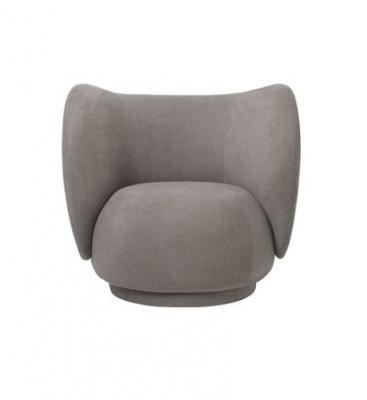 Fauteuil lounge gris chaud bross&eacute; Rico - Ferm Living