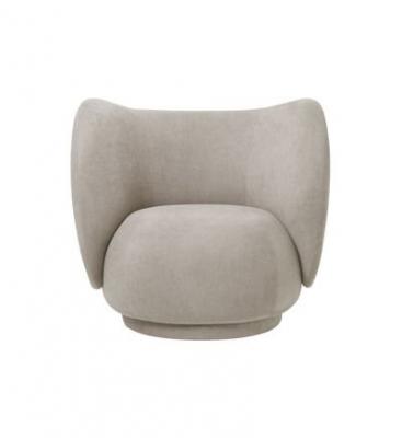 Fauteuil - RICO Boucl&eacute; L 87 x P 81,5 x H 79 cm, assise H 41 cm Sable