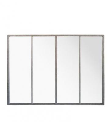 Drawer - Miroir atelier verri&egrave;re 90x120 - Frank - Couleur - Argent