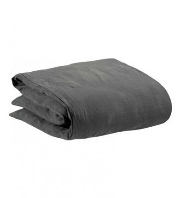 Housse de couette stonewashed en lin tonnerre 140 x 200
