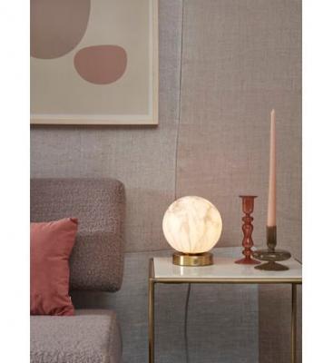 Lampe &agrave; Poser avec Abat- Jour en Verre Imitation Marbre CARRARA