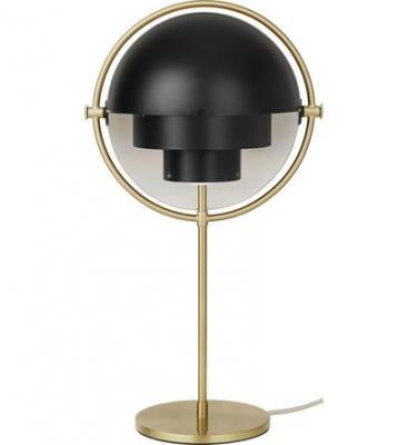 Lampe &agrave; poser - MULTI-LITE Laiton/ noir &Oslash; 25,5 x H 50 cm