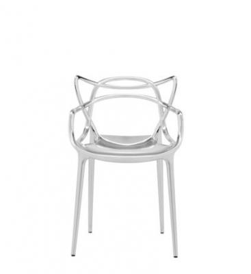 Chaise avec accoudoirs argent&eacute;e Masters - Kartell